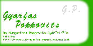 gyarfas poppovits business card